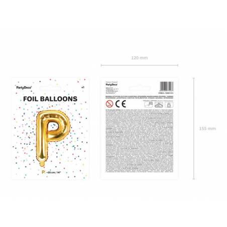 Ballon Feuille Lettre P 35cm doré 1 pièce 