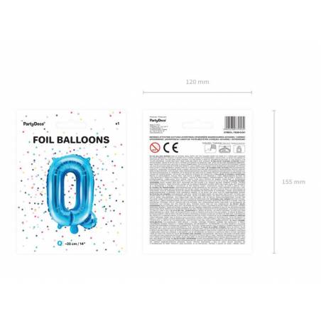 Foil Ballons Letter Q 35cm bleu 