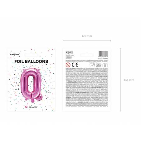 Foil Ballons Letter Q 35cm rose foncé 