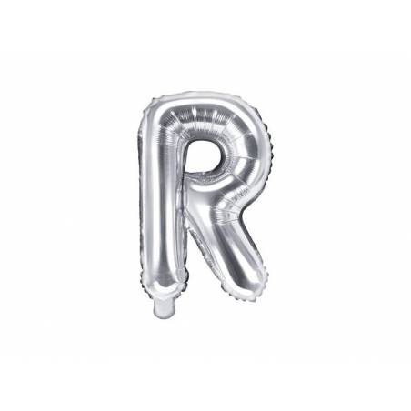 Lettre de ballon en aluminium lettre R 35cm argent 