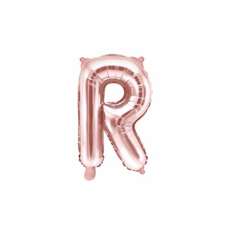 Lettre de ballon en aluminium lettre R 35cm or rose 