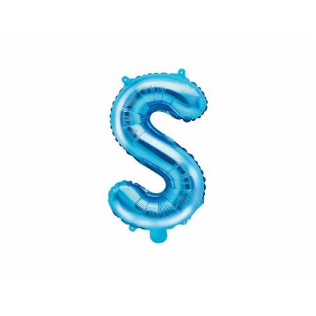 Ballon en aluminium lettre S 35cm bleu 