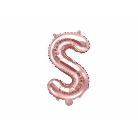 Ballon en aluminium lettre S 35cm or rose 