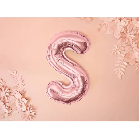 Ballon en aluminium lettre S 35cm or rose 