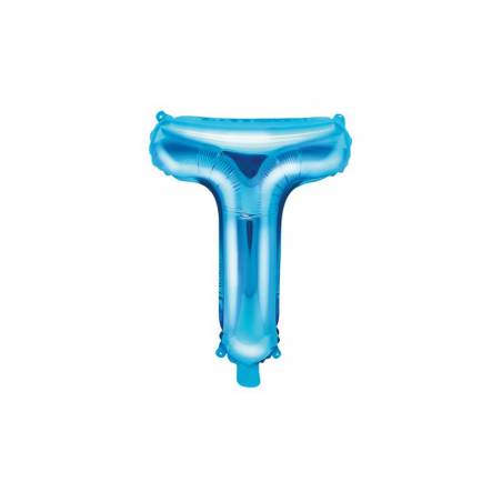 Ballon en aluminium lettre T 35cm bleu 