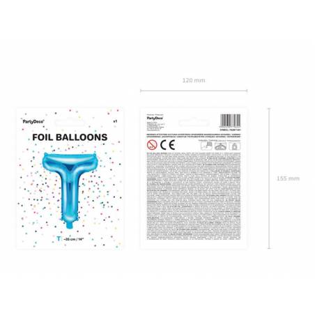 Ballon en aluminium lettre T 35cm bleu 
