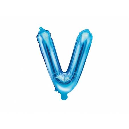 Ballon en aluminium lettre V 35cm bleu 
