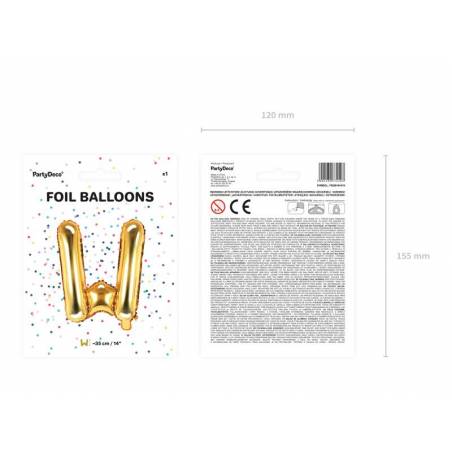 Ballon Feuille Lettre W 35cm doré 