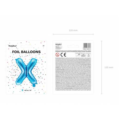 Ballon Feuille Lettre X 35cm bleu 
