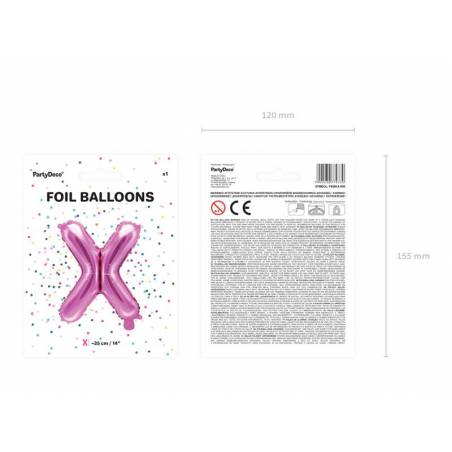 Ballon en papier lettre X 35cm rose foncé 