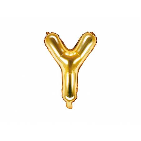 Ballon en aluminium lettre Y 35cm doré 
