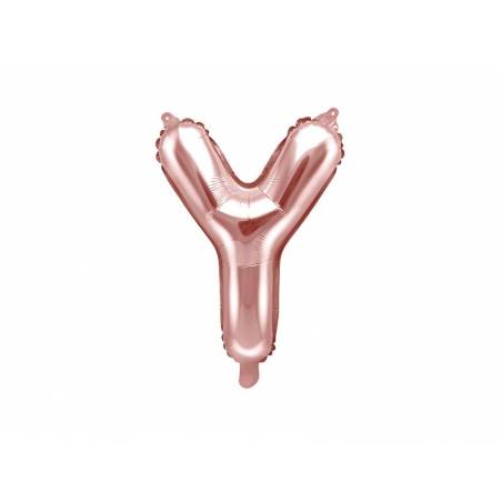 Ballon Feuille Lettre Y 35cm Or Rose 