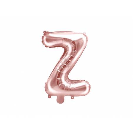 Ballon en aluminium lettre Z 35cm or rose 