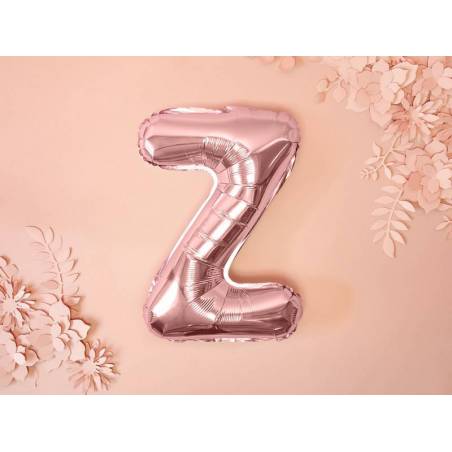 Ballon en aluminium lettre Z 35cm or rose 