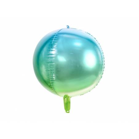 Ballon d'ombré en aluminium bleu et vert 35cm 