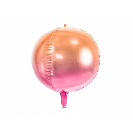 Ballon de papier d'aluminium ombré rose et orange 35cm 