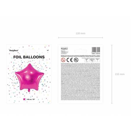 Foil Ballons Star 48cm rose foncé 
