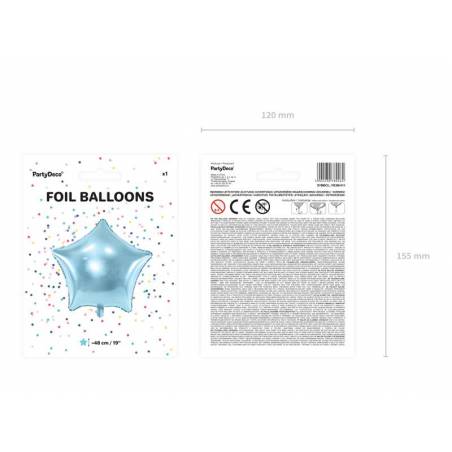 Foil Ballons Star 48cm bleu ciel 