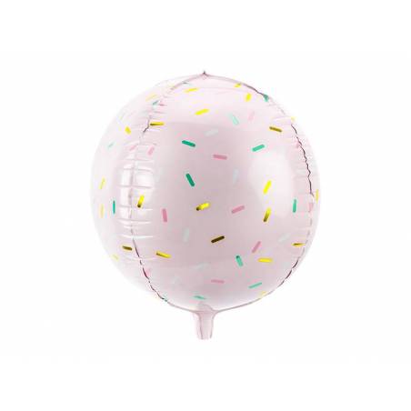 Ballon en aluminium Ball - Sprinkle 40cm rose pâle 