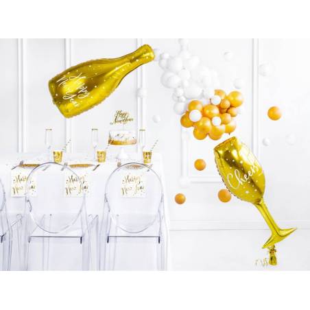 Bouteille de ballon d'aluminium 32x82cm or 