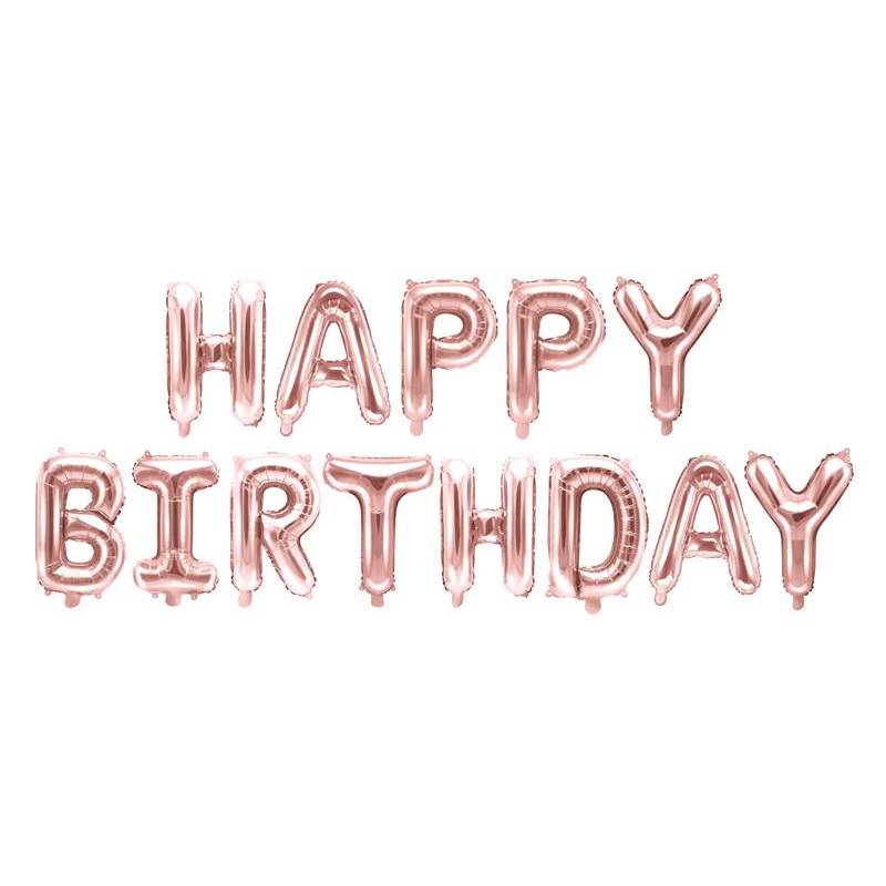 Ballon En Papier Joyeux Anniversaire 340x35cm Or Rose Ballon En Papier Joyeux Anniversaire 340x35cm Or Rose