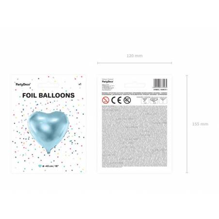 Foil Ballons Heart 45cm bleu ciel 