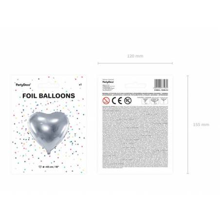 Foil Ballons Heart 45cm argent 