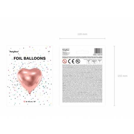 Foil Ballons Heart 45cm or rose 