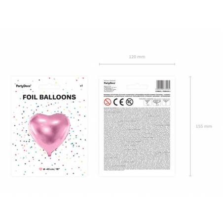 Foil Ballons Heart 45cm rose pâle 