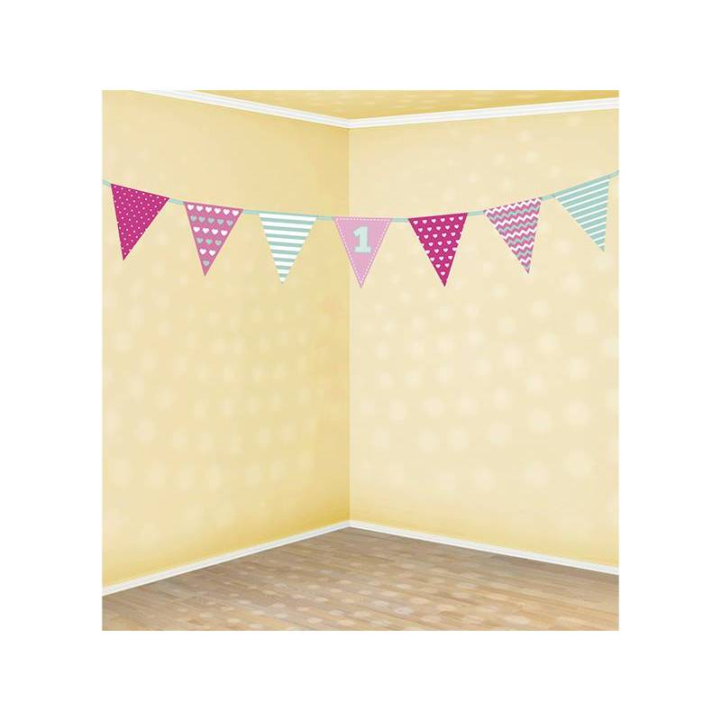 Guirlande En Papier Premier Anniversaire Rose Et Menthe 135 M Guirlande En Papier Premier Anniversaire Rose Et Menthe 135 M
