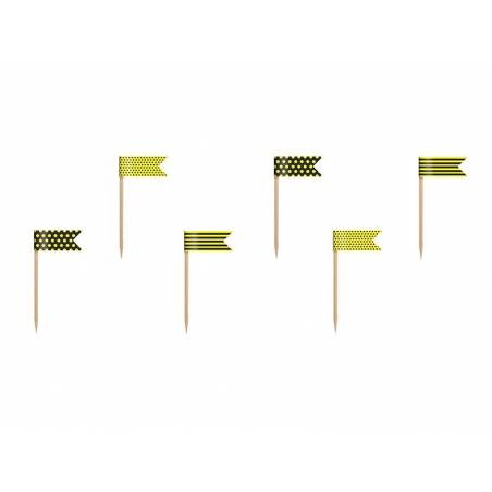 Petits drapeaux Cupcake Toppers Abeille mélanger 7cm 