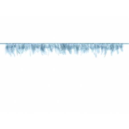 Guirlande de plumes bleu clair longueur 1m 