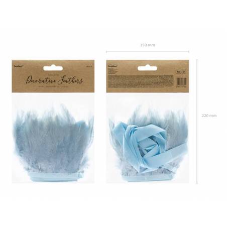 Guirlande de plumes bleu clair longueur 1m 