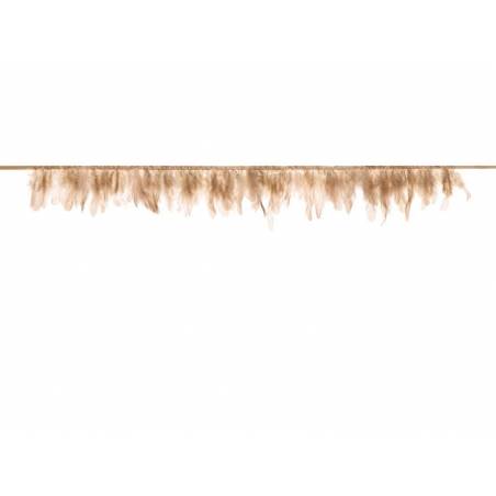 Guirlande de plumes beige rose longueur 1m 