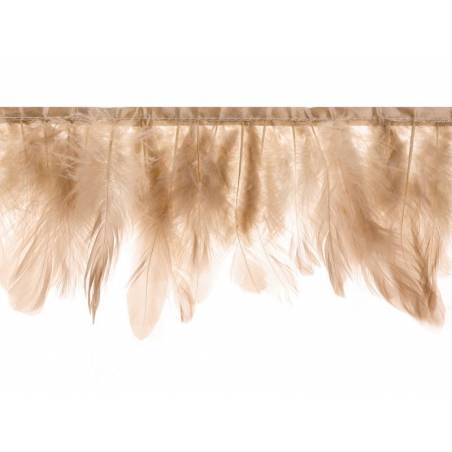 Guirlande de plumes beige rose longueur 1m 