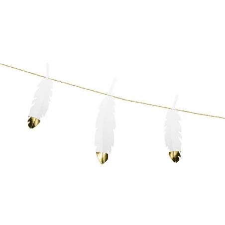 Plumes de guirlande blanches 16 m 