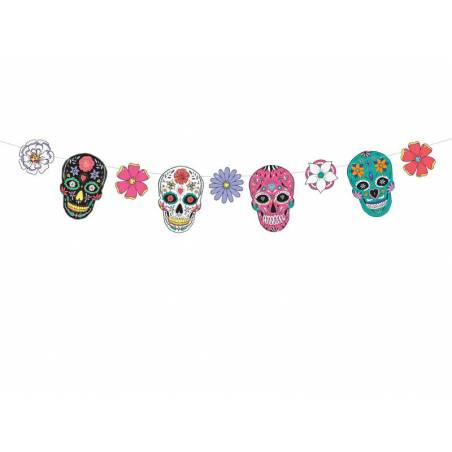 Guirlande Dia de Los Muertos - Masques 1.2m 