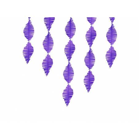 Guirlande à franges en papier crêpe violet 3m 