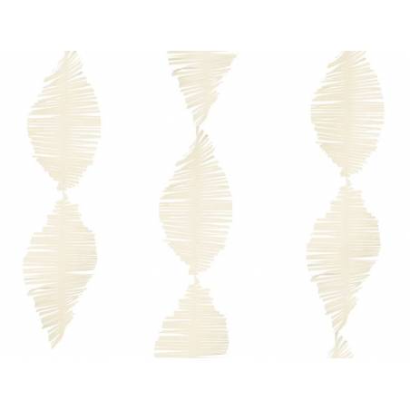 Guirlande à franges en papier crépon crème légère 3m 