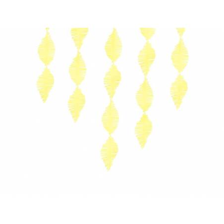 Guirlande à franges en papier crépon jaune 3m 