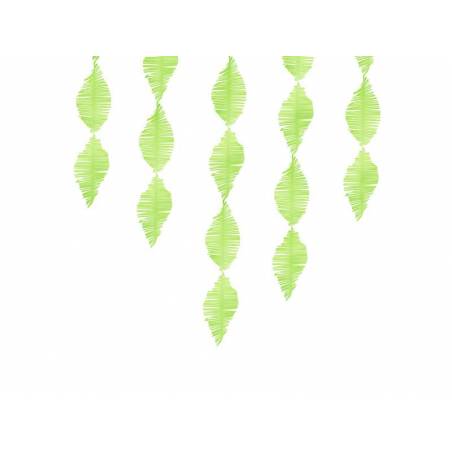 Guirlande à franges en papier crêpe pomme verte 3m 