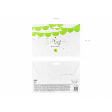 Guirlande à franges festonnées pomme verte 3m 