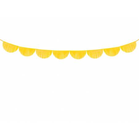 Guirlande à franges festonnées jaune 3m 