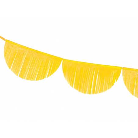 Guirlande à franges festonnées jaune 3m 