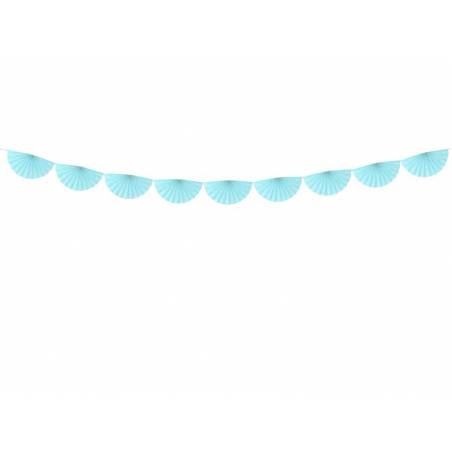 Guirlande de tissus Rosettes bleu ciel clair 3m 