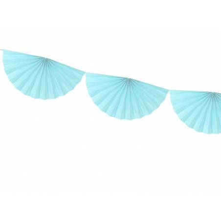 Guirlande de tissus Rosettes bleu ciel clair 3m 