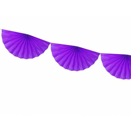 Guirlande de tissus Rosettes violet 3m 