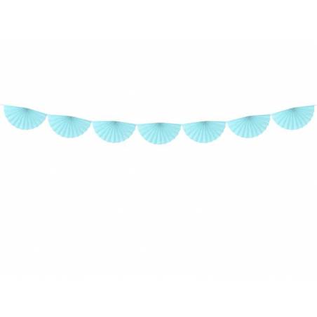 Guirlande de tissus Rosettes bleu ciel clair 3m 