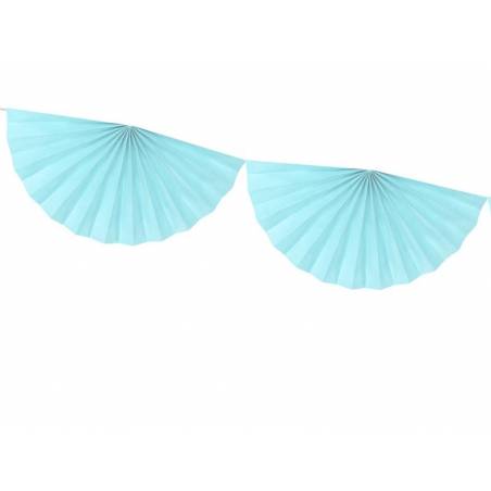 Guirlande de tissus Rosettes bleu ciel clair 3m 