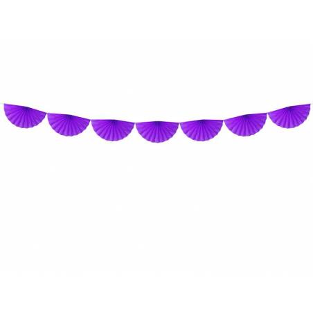 Guirlande de tissus Rosettes violet 3m 